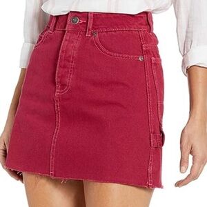 LIKE NEW • RVCA • Distressed Carpenter Denim Skirt •